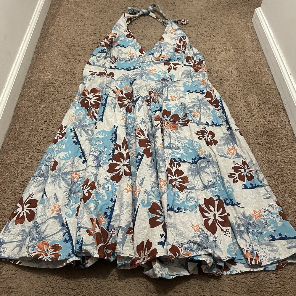 Hell Bunny Vixen Hawaiian Halter Dress Size 3XL Floral Fit & Flare